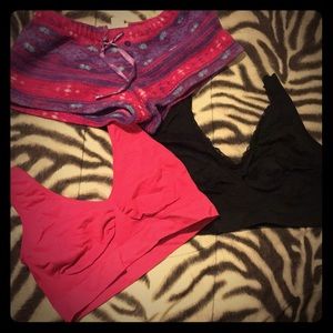 Comfy sport bras with free sleeping shorts